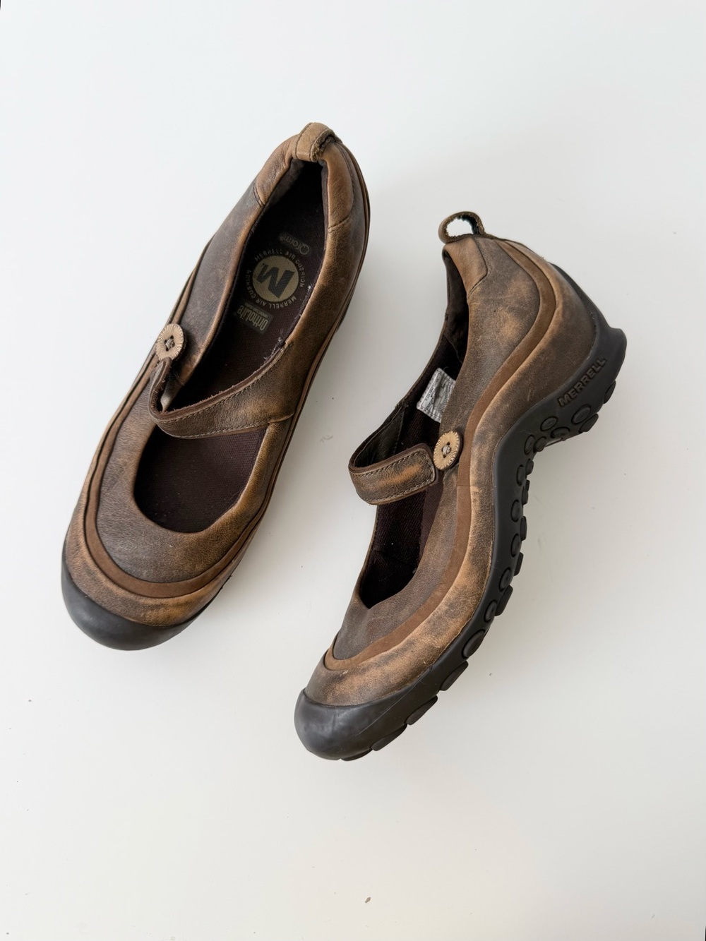 ✧ gorpcore mary jane merrell plaza brown leather shoes ✧